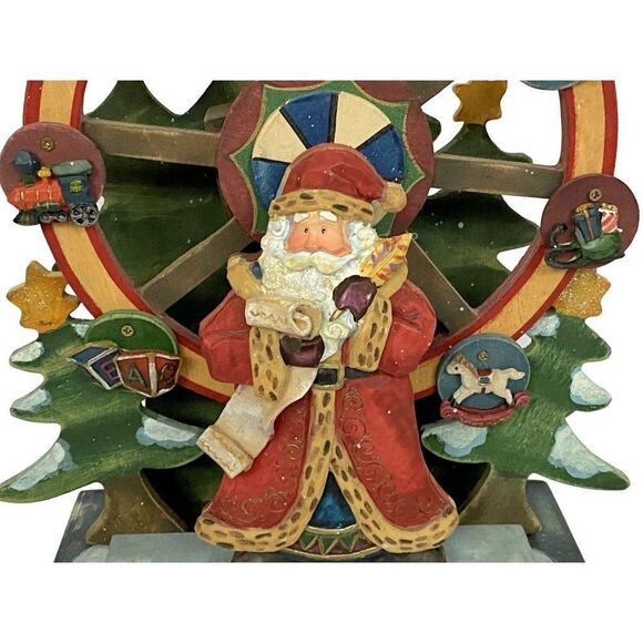 Santa Christmas Ferris Wheel Music Box Working Jingle Bells Holiday Decoration - Picture 3 of 7